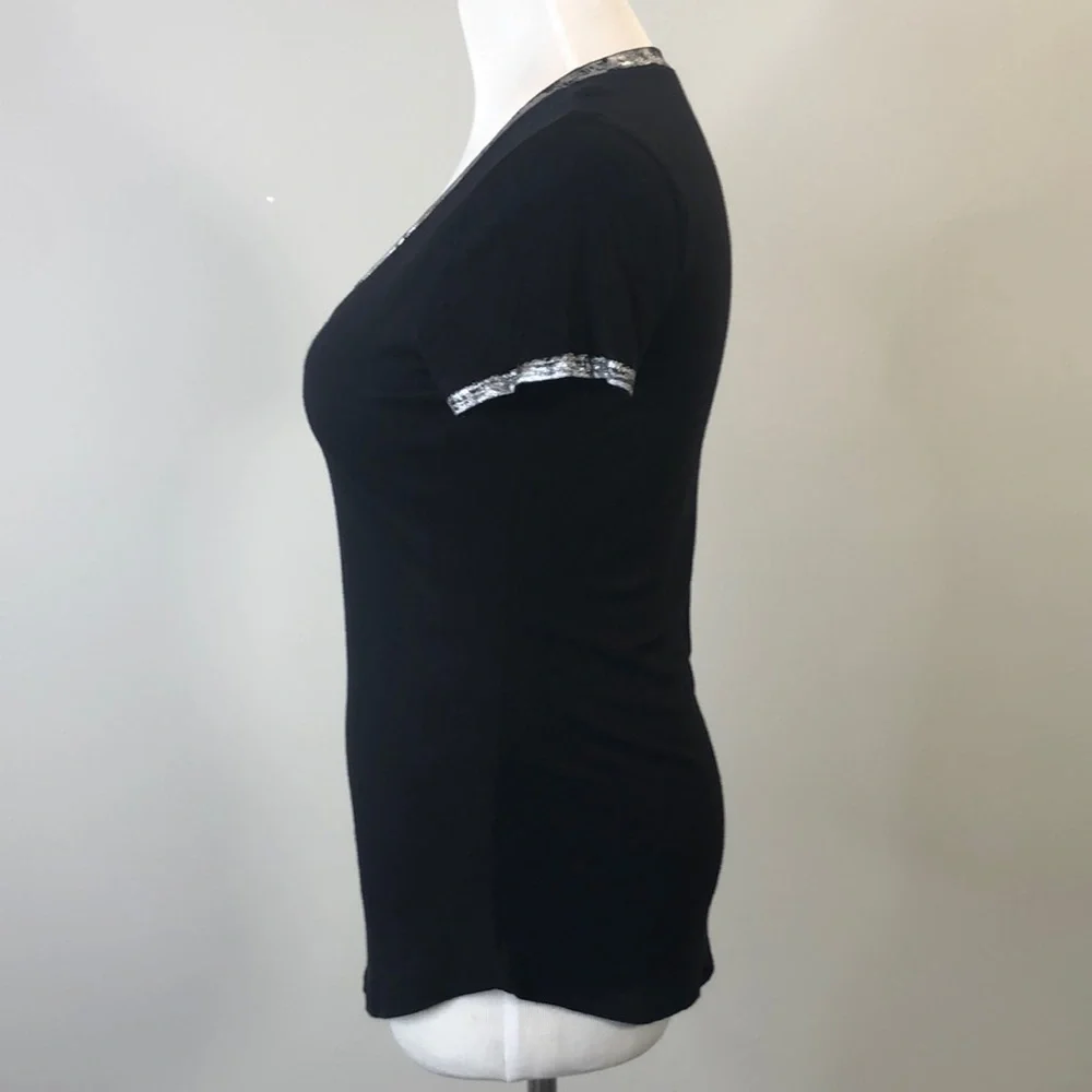 INC black tee with silver detail - Picture 4 of 7